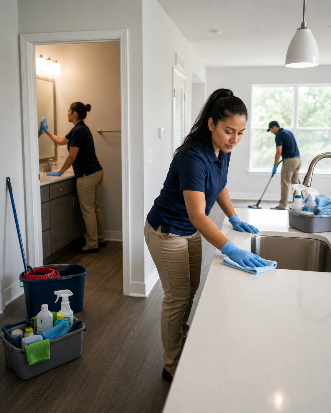 AAP Superior Services crew performing a property turnover cleaning in Bowling Green, KY