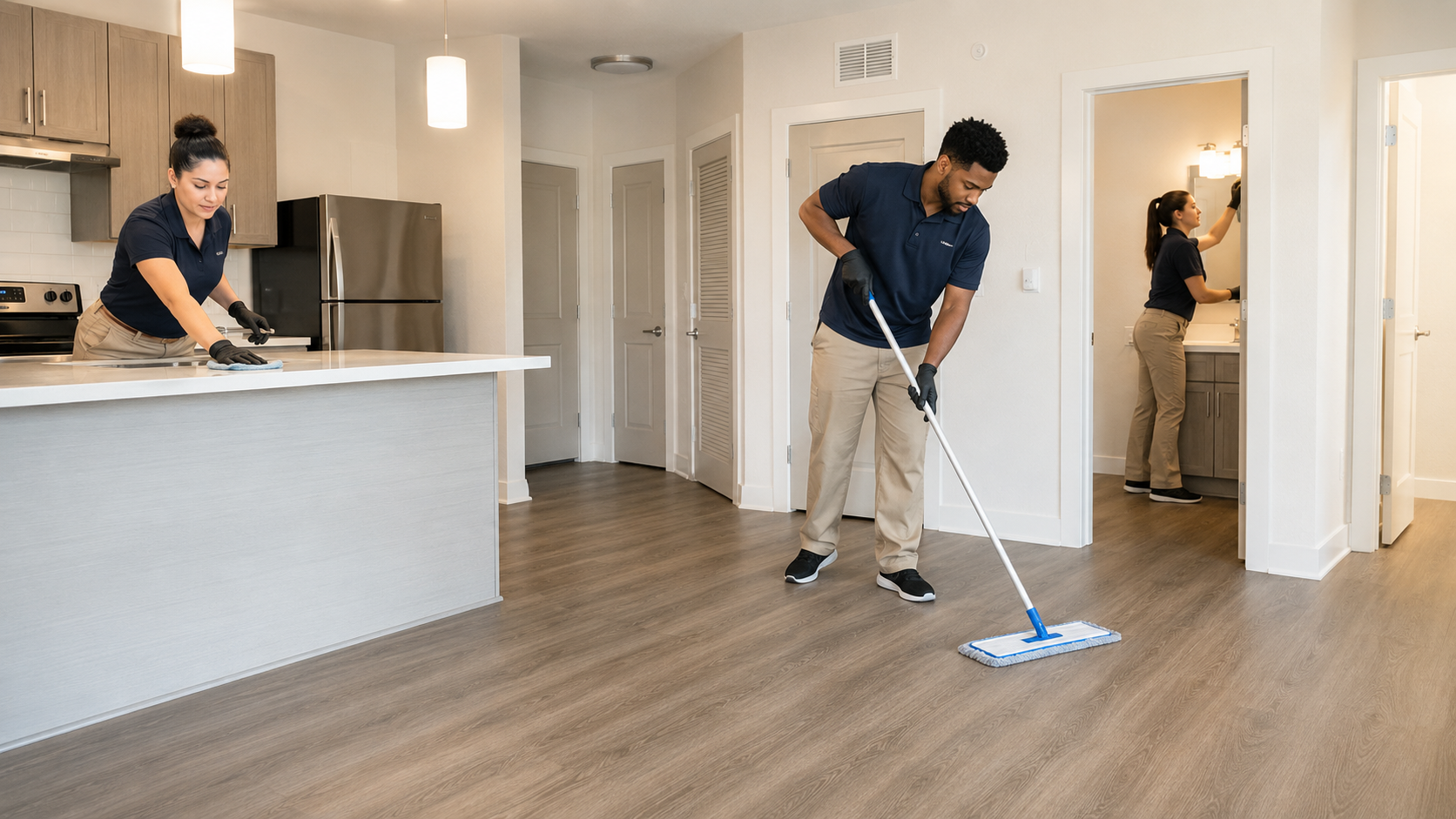 AAP Superior Services crew performing a property turnover cleaning in Bowling Green, KY